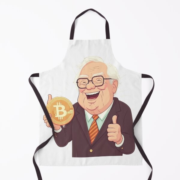 Item preview, A funny caricature that looks like Warren Buffet with Bitcoin in hand designed and sold by VAXANA.