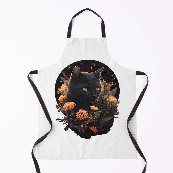 Item preview, black cat with flowers essential designed and sold by youngle.