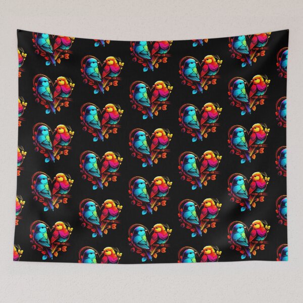 Item preview, Pop Art Style Colorful Love Bird Hearts, for Happy Valentine's Day designed and sold by factory88.