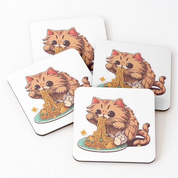 Item preview, Cute Cat Eating Spaghetti designed and sold by cardia1991.
