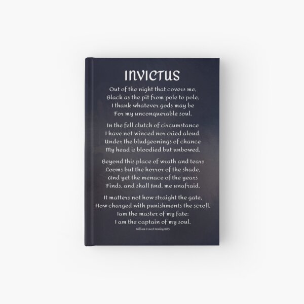 Invictus Poem Hardcover Journals for Sale Redbubble