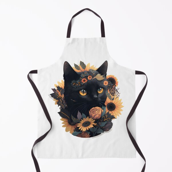 Item preview, black cat with flowers essential designed and sold by youngle.