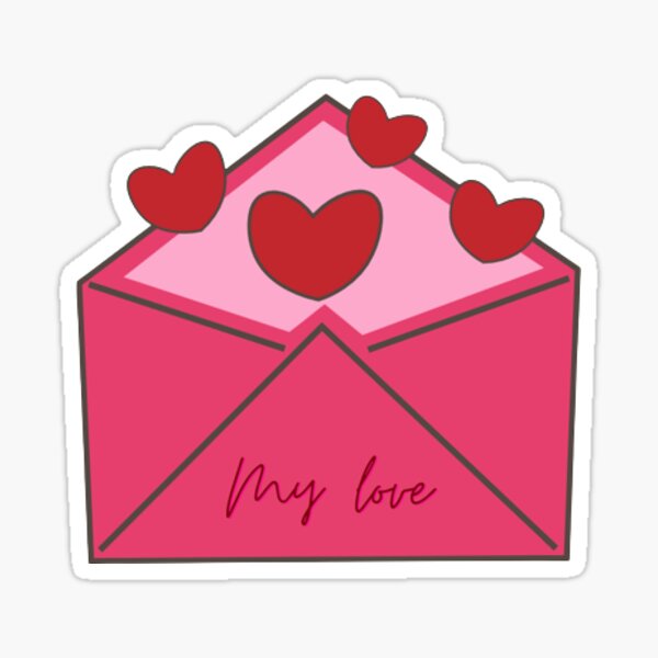 Heart Envelope Sticker for Sale by neothing