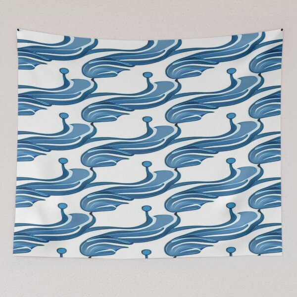 Item preview, Dark Blue Waves Pattern designed and sold by HanaiPrint.