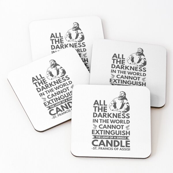 Item preview, All the darkness in the world cannot extinguish the light of a single candle - Catholic Inspirational Quotes designed and sold by catholicquotes.