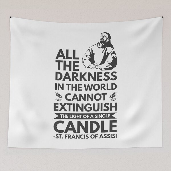 Item preview, All the darkness in the world cannot extinguish the light of a single candle - Catholic Inspirational Quotes designed and sold by catholicquotes.