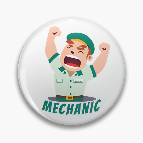 Item preview, Funny Excited Mechanic Job Cartoon Sticker designed and sold by dandeklerk.