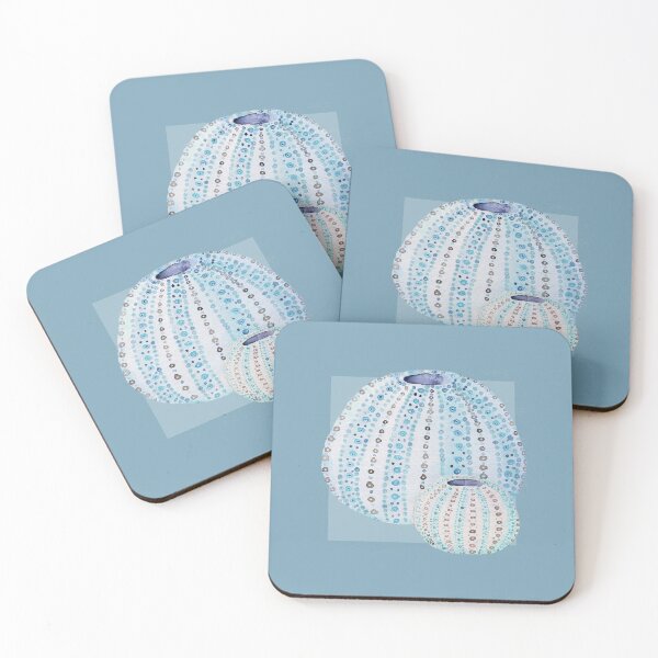 Item preview, Urchins in mid blue designed and sold by LisaLeQuelenec.