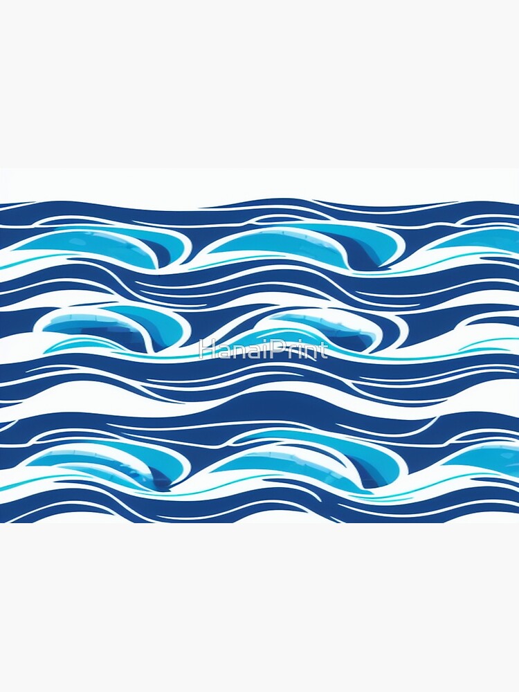 Blue Ocean Waves Pattern in Dark and Light Shades Photographic