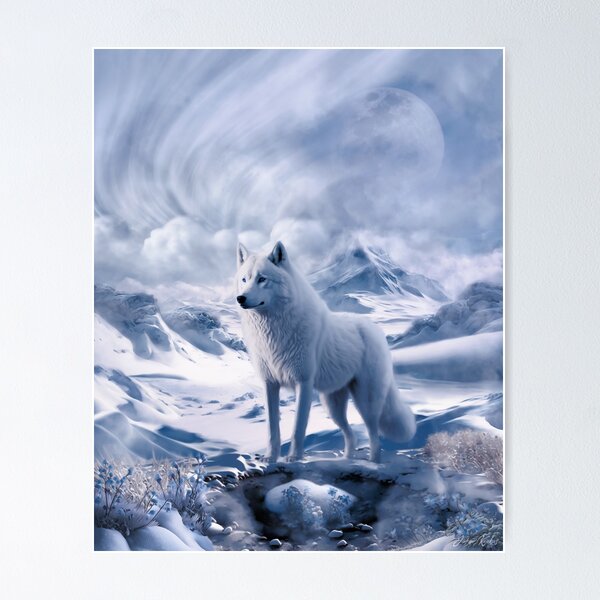 Item preview, White wolf and antarctic snowy landscape designed and sold by KIDEnia.