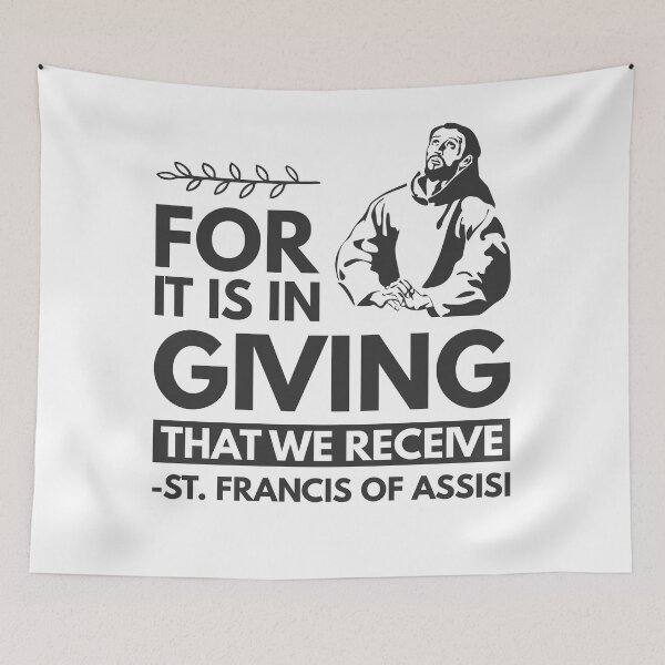 Item preview, For it is in giving that we receive - Catholic Inspirational Quotes designed and sold by catholicquotes.