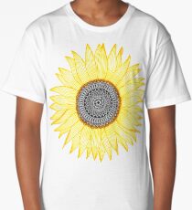 Golden Mandala Sunflower Long T-Shirt
