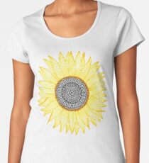 Golden Mandala Sunflower Women's Premium T-Shirt
