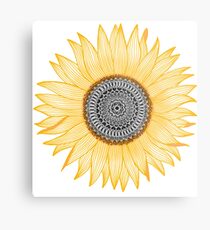 Tournesol d'or Mandala Impression métallique