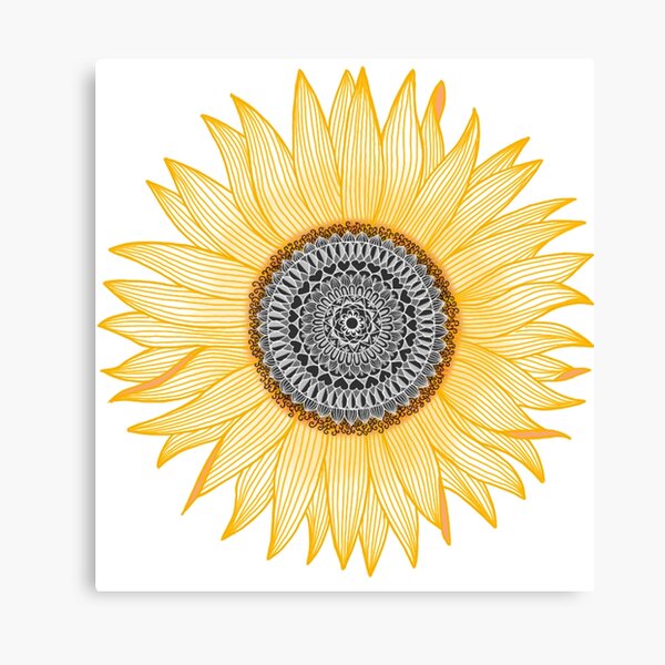 Golden Mandala Sunflower Canvas Print