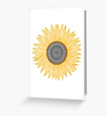 Golden Mandala Sunflower Greeting Card