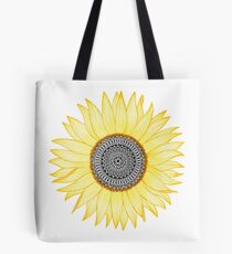 Golden Mandala Sunflower Tote Bag