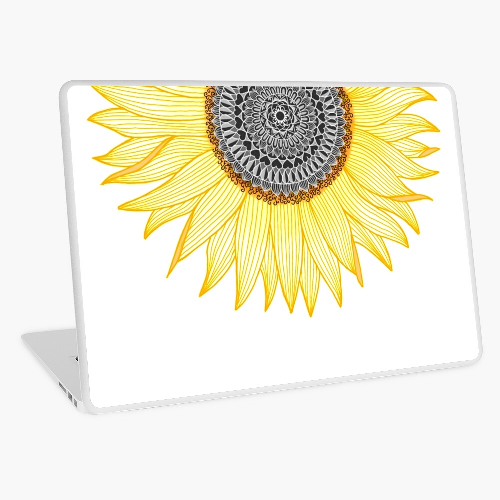 Golden Mandala Sunflower Laptop Skin