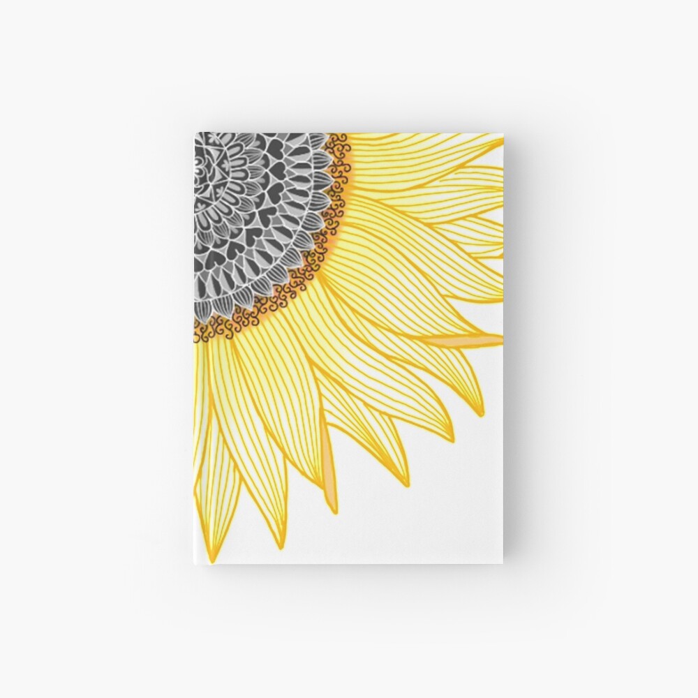 Golden Mandala Sunflower Hardcover Journal