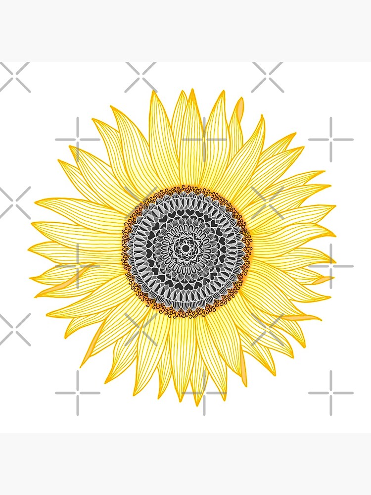 Thumbnail 4 of 4, Clock, Golden Mandala Sunflower designed and sold by paviash.