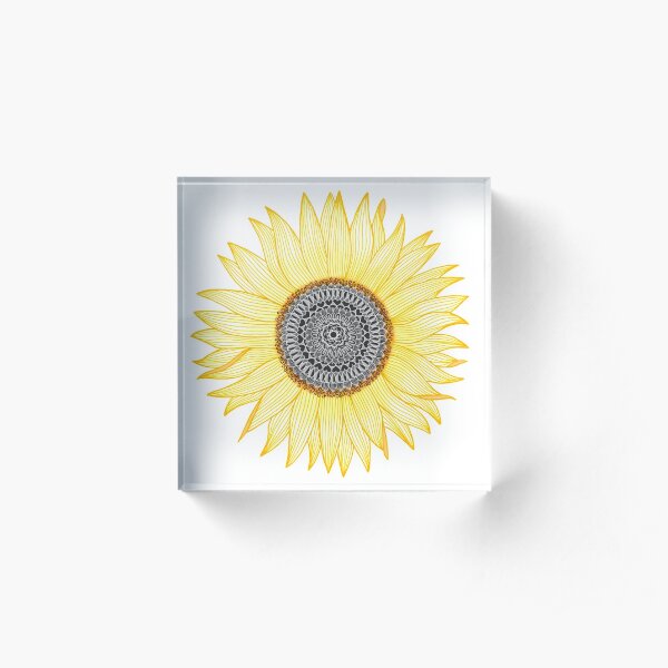Golden Mandala Girasol Bloque acrílico