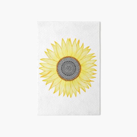 Golden Mandala Sunflower Art Board Print