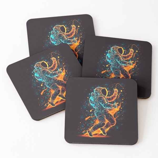Item preview, Astronaut dancing in space with fire designed and sold by ramith-concept.