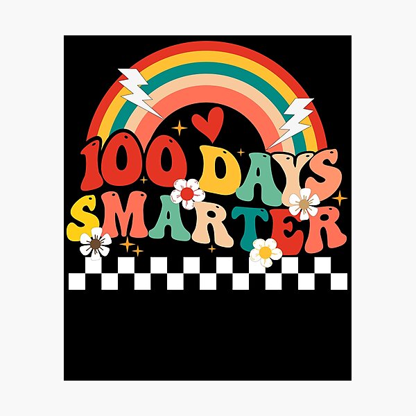 Item preview, Retro 100th Day of School Teacher Student 100 days smarter Groovy rainbow designed and sold by sleeksy.