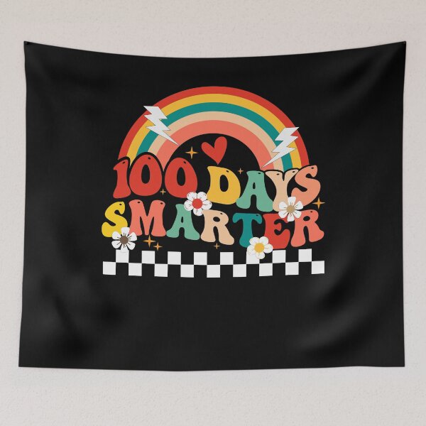 Item preview, Retro 100th Day of School Teacher Student 100 days smarter Groovy rainbow designed and sold by sleeksy.
