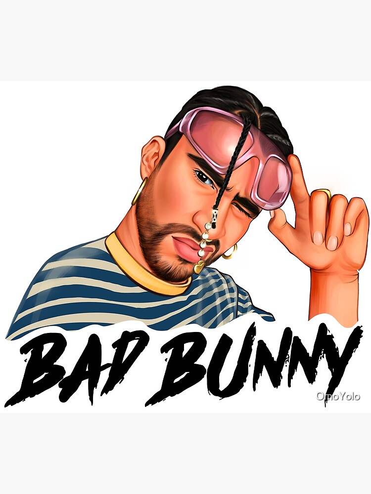 Bad Bunny in Los Angeles Baseball Jersey Poster for Sale by OmoYolo