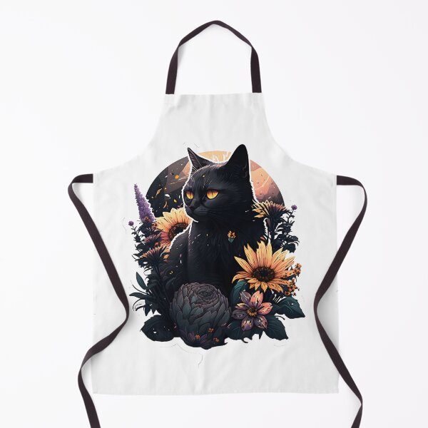 Item preview, black cat with flowers essential designed and sold by youngle.
