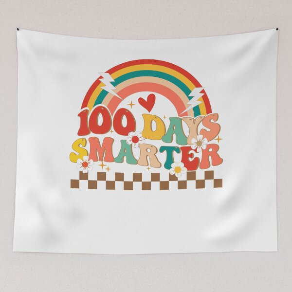 Item preview, Retro 100th Day of School Teacher Student 100 days smarter Groovy rainbow designed and sold by sleeksy.