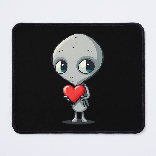 Item preview, Funny Valentine Cute Gray Alien Holding Red Heart For Valentine's Day designed and sold by FunWearVM.