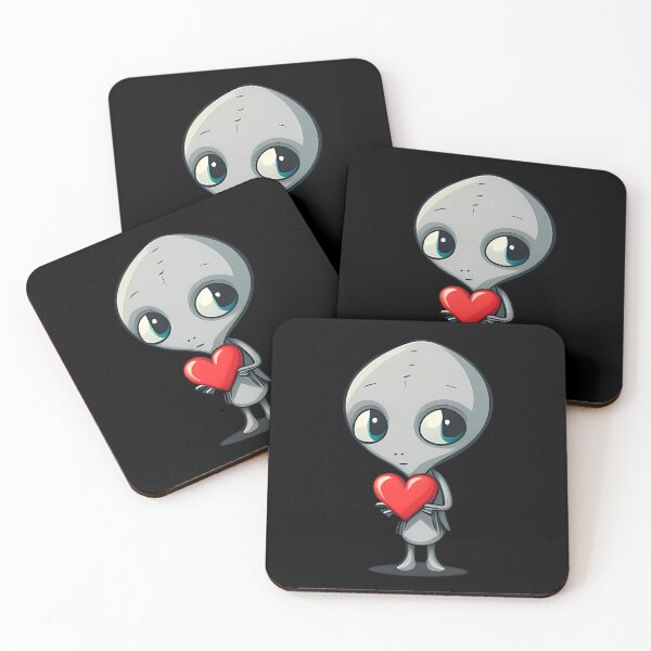 Item preview, Funny Valentine Cute Gray Alien Holding Red Heart For Valentine's Day designed and sold by FunWearVM.