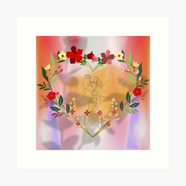 Love Obsessed Floral Gold Art Print