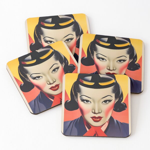 Item preview, Vintage Asian advertising sign - Retro style woman designed and sold by Dalive.