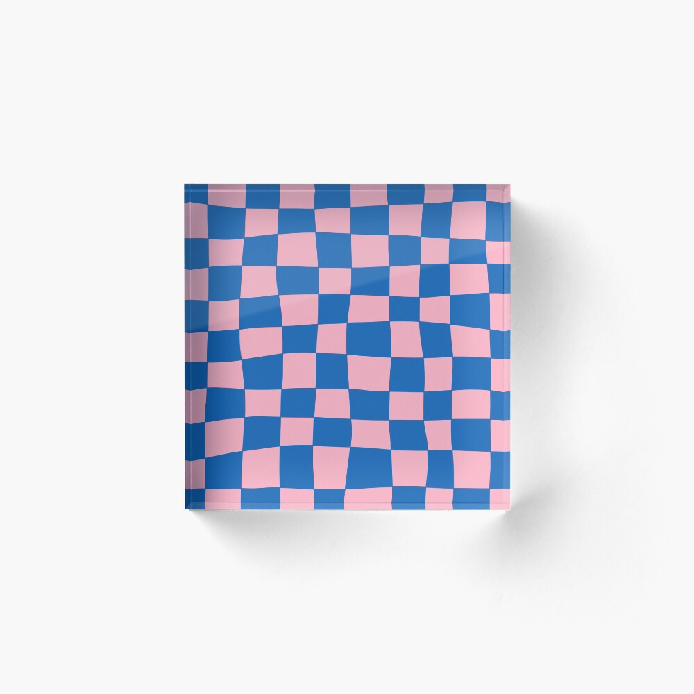 Hand Drawn Checkerboard Pattern (pink/blue) Art Board Print