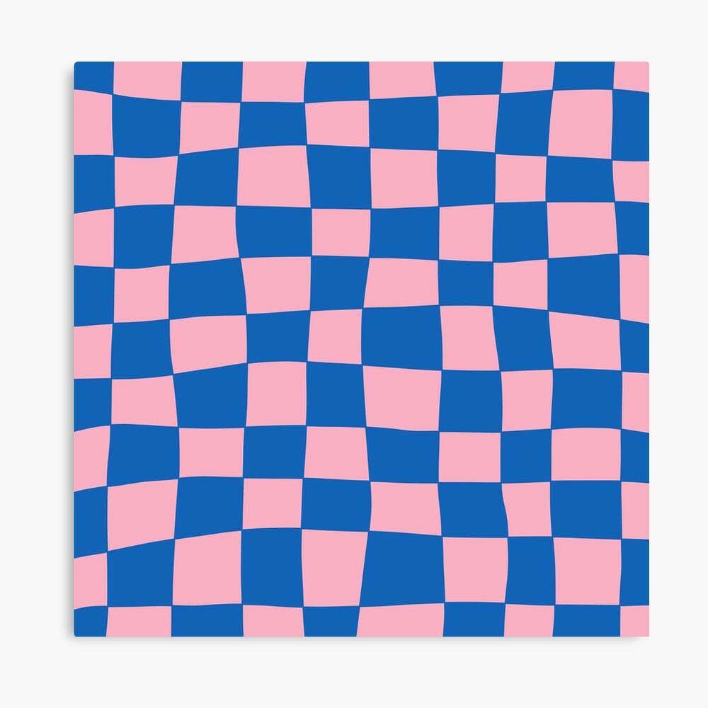 Hand Drawn Checkerboard Pattern (pink/blue) Art Board Print
