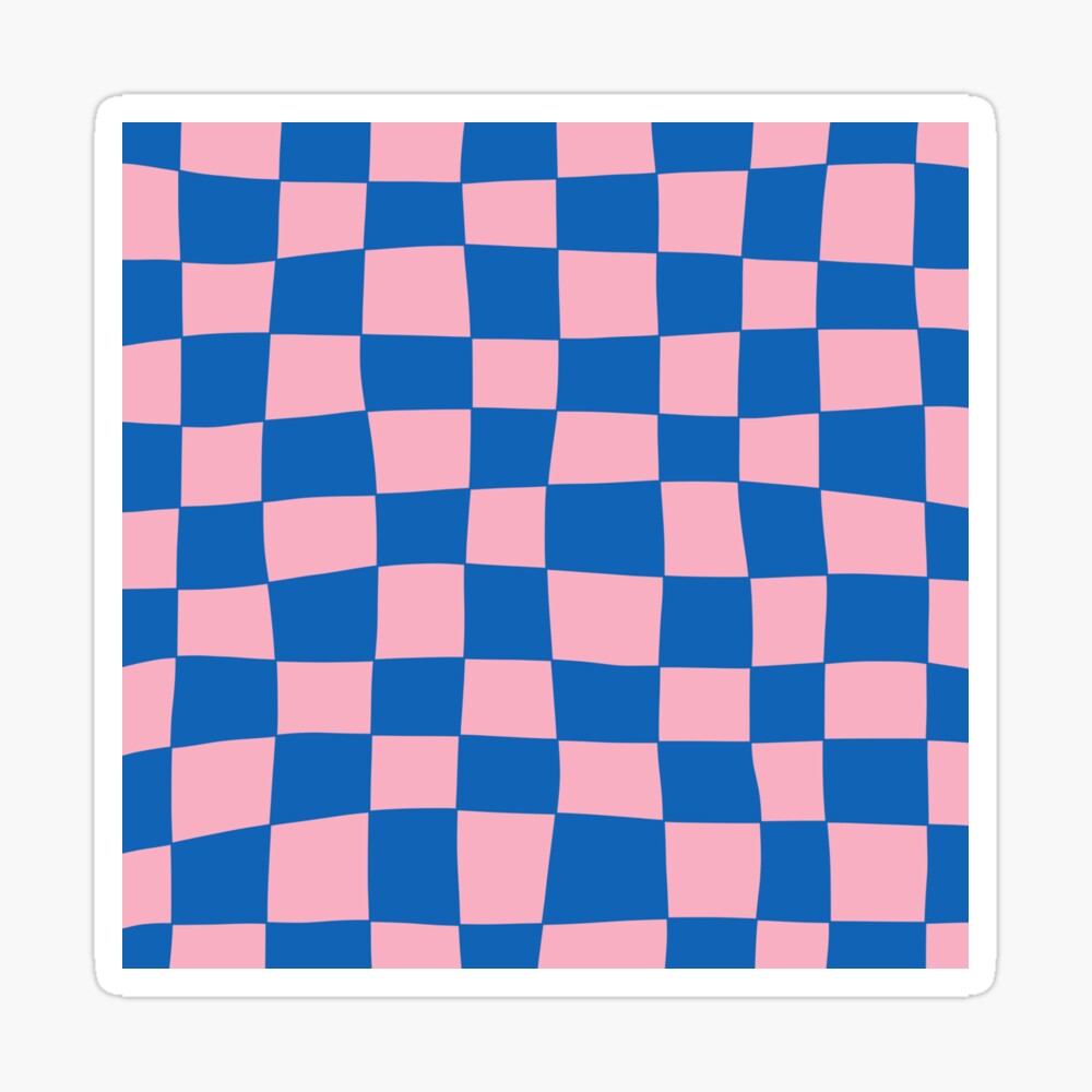 Hand Drawn Checkerboard Pattern (pink/blue) Art Board Print