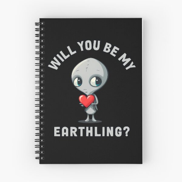 Item preview, Will You Be My Earthling Funny Valentine's Gray Alien designed and sold by FunWearVM.