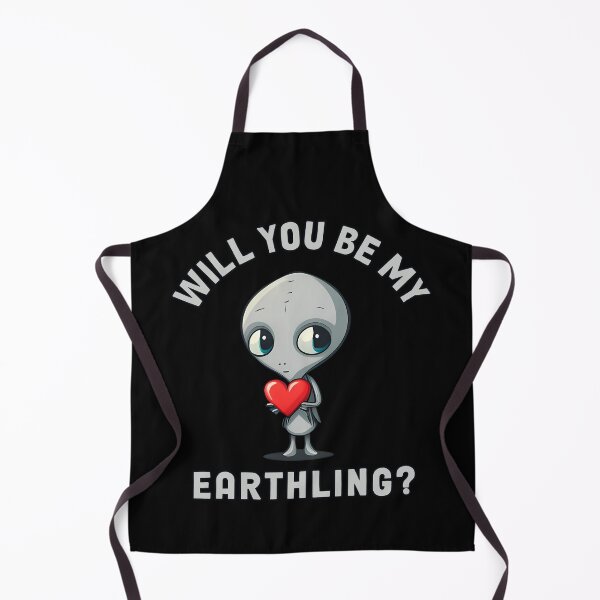 Item preview, Will You Be My Earthling Funny Valentine's Gray Alien designed and sold by FunWearVM.