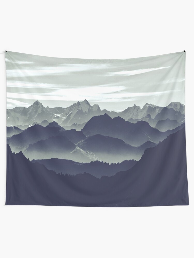 Alternate view of Mountains are calling for us Tapestry