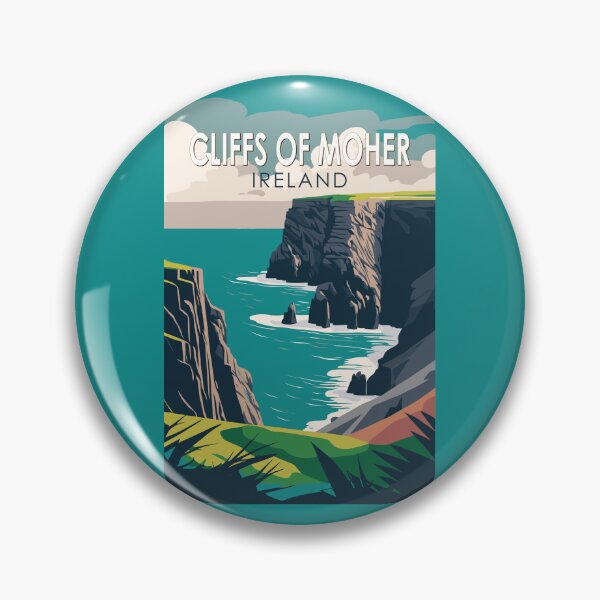 Item preview, Cliffs of Moher Ireland Travel Art Vintage designed and sold by KrisSidDesigns.