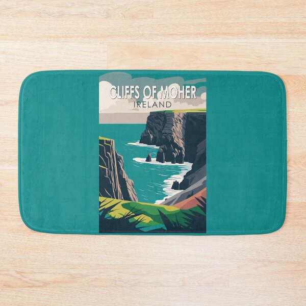 Item preview, Cliffs of Moher Ireland Travel Art Vintage designed and sold by KrisSidDesigns.