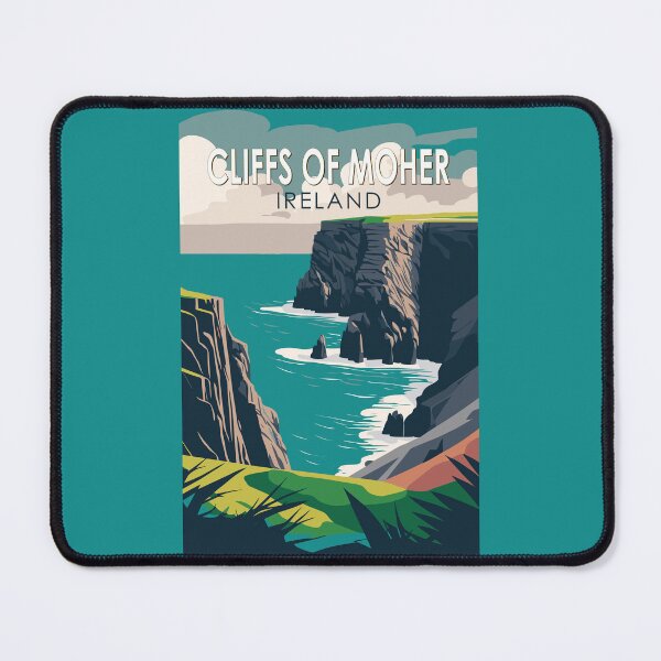 Item preview, Cliffs of Moher Ireland Travel Art Vintage designed and sold by KrisSidDesigns.