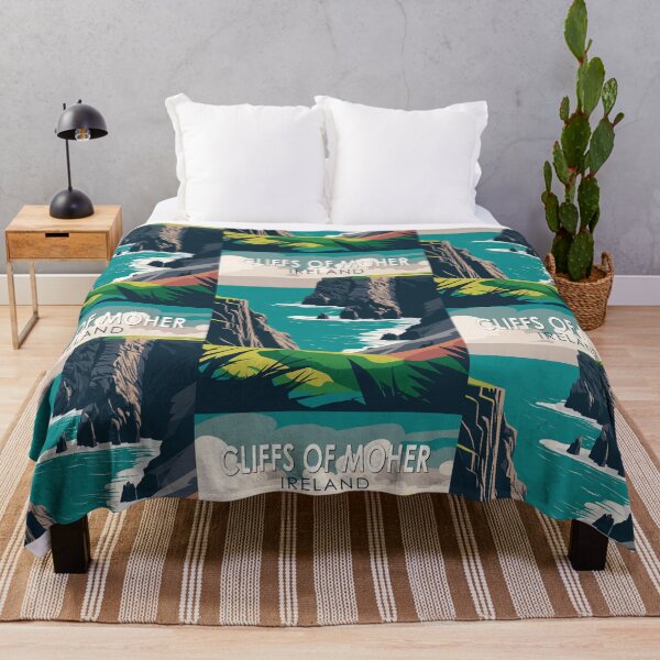 Item preview, Cliffs of Moher Ireland Travel Art Vintage designed and sold by KrisSidDesigns.