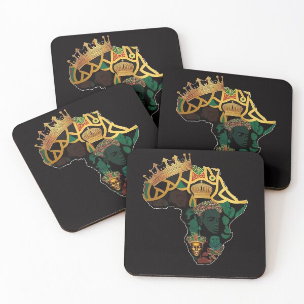 Item preview,  African Continent with Gold Crown  Tshirt Accesories and Housewares Perfect for Black History Month designed and sold by Design Den.