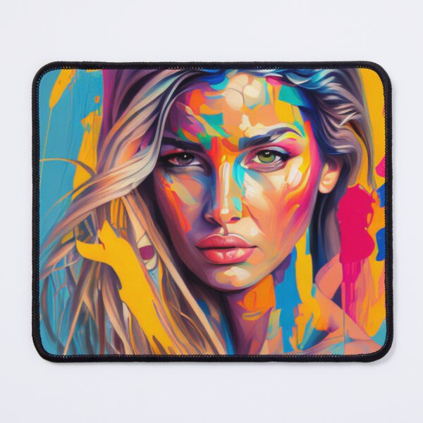 Item preview, A Touch of Color - Vibrant Portrait - Oil on Canvas designed and sold by WBP Mart.