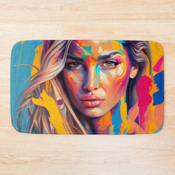 Item preview, A Touch of Color - Vibrant Portrait - Oil on Canvas designed and sold by WBP Mart.