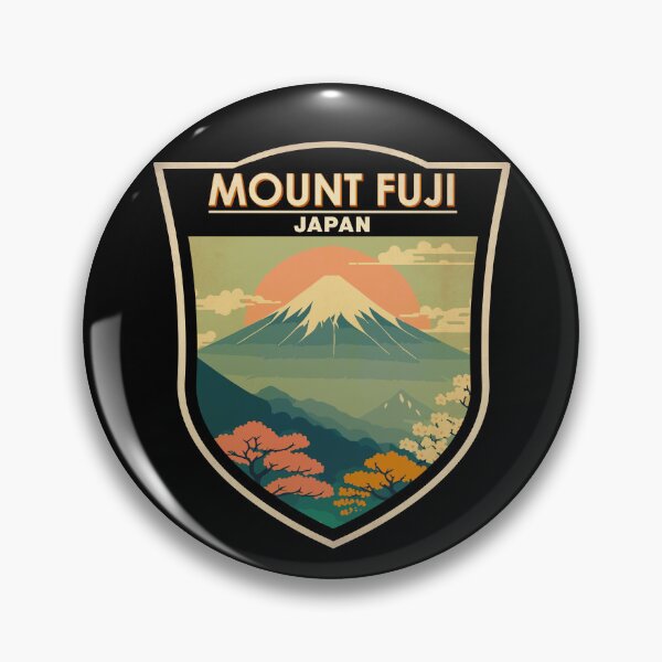 Item preview, Mount Fuji Japan Sunset Badge designed and sold by KrisSidDesigns.
